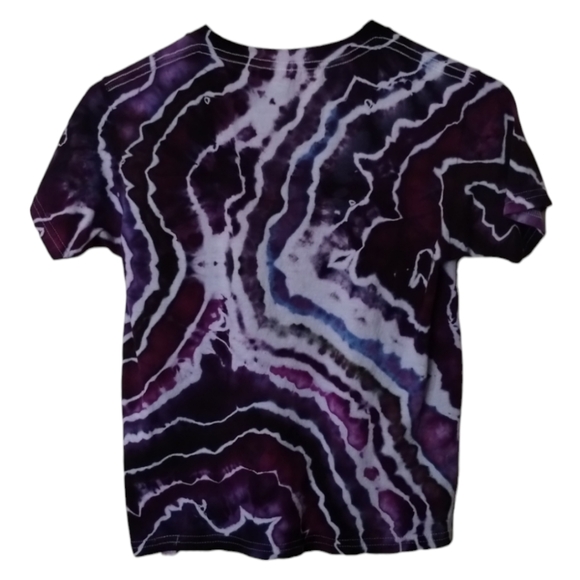 Kids Small Purple Geode Tie Dye Short Sleeve T-shirt - Picture 4 of 5